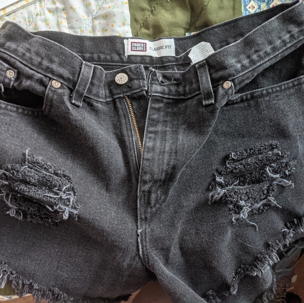 Black faded glory high waisted shorts